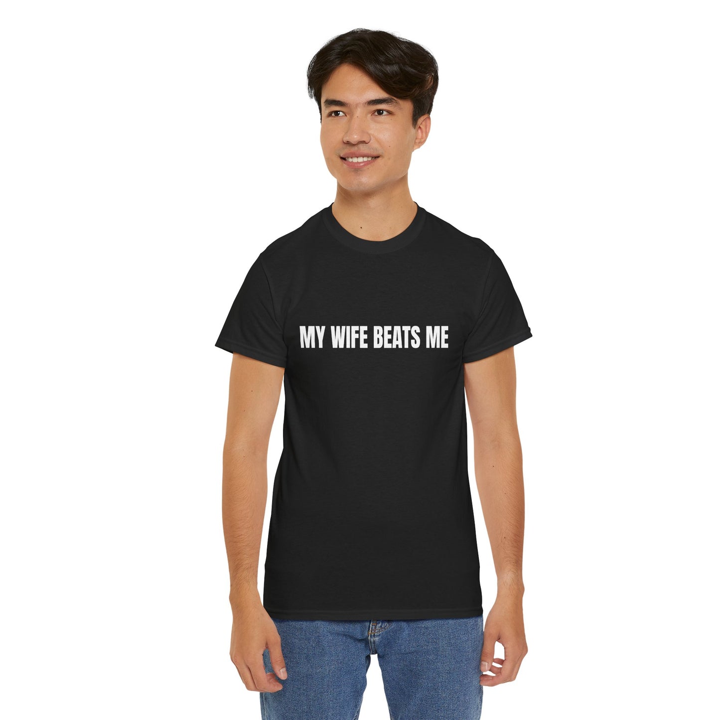 "My wife beats me" - Unwearablez 'Domestic' meme Collection Unisex tee
