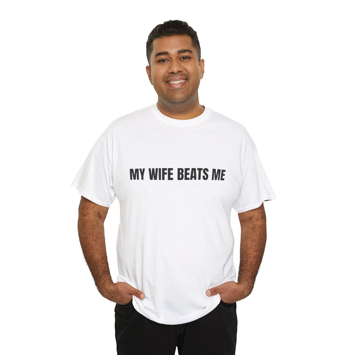 "My wife beats me" - Unwearablez 'Domestic' meme Collection Unisex tee