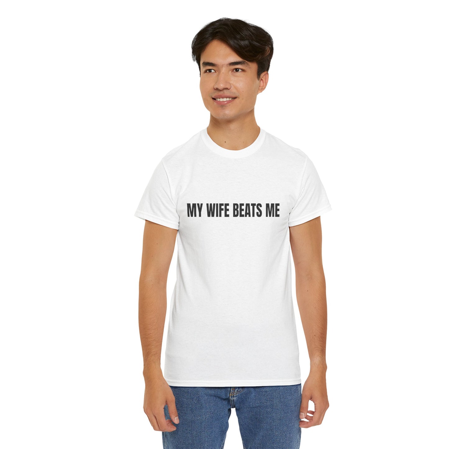 "My wife beats me" - Unwearablez 'Domestic' meme Collection Unisex tee
