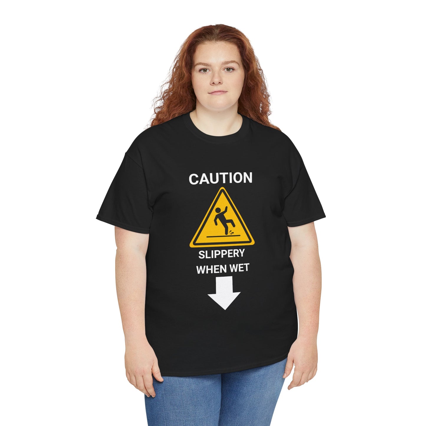 "SLIPPERY WHEN WET" - Unwearablez 'Caution' meme Collection Unisex tee