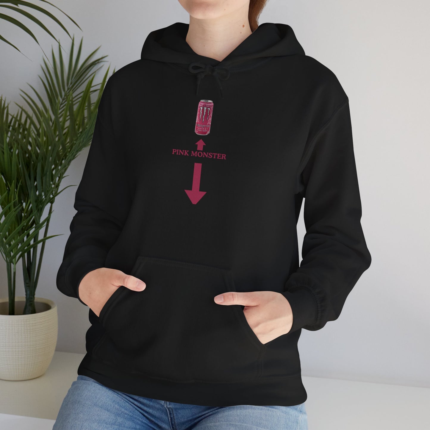 "Pink Monster" Unwearablez 'Monster' meme Collection Unisex Hoodie
