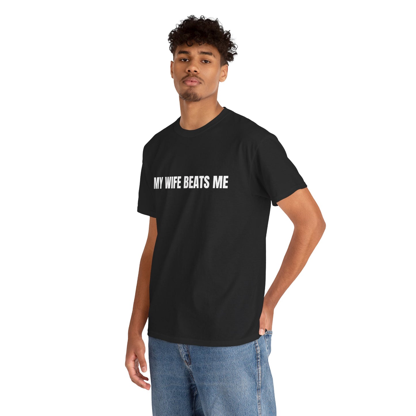 "My wife beats me" - Unwearablez 'Domestic' meme Collection Unisex tee