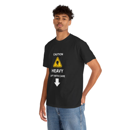 "LIFT WITH CARE" - Unwearablez 'Caution' meme Collection Unisex tee - US EDITION
